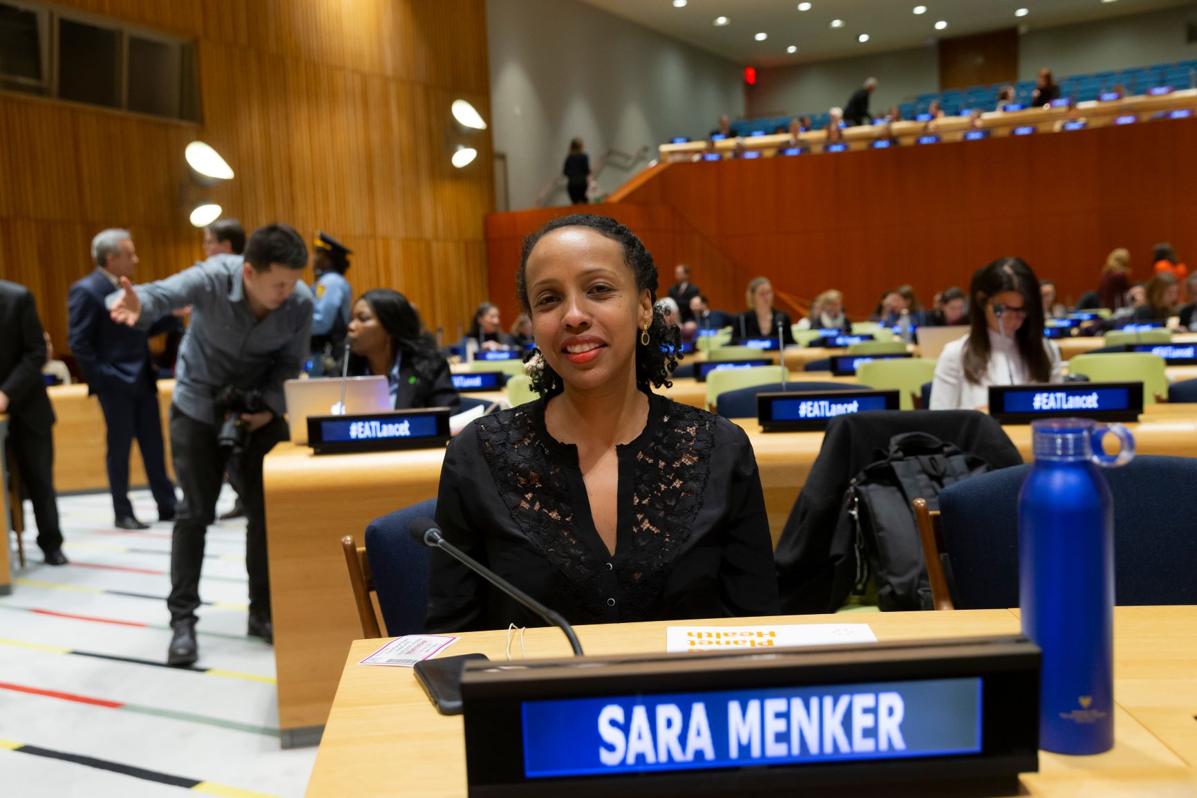 New York, NY - February 5, 2019: Sara Menker CEO Gro-Intelligence attends launch EAT-Lancet Commission Report on Food, Planet, Health at United Nations Headquarters. Editorial credit: lev radin / Shutterstock.com