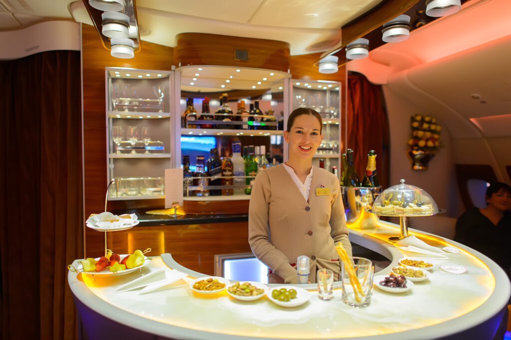 Emirates A380 bar