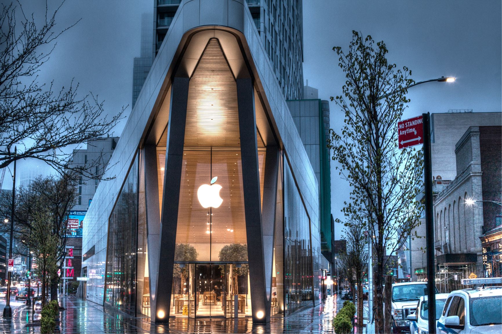 Apple opened its first store in 2001 and has 521 around the world, including the one in Brooklyn, New York (file photo)