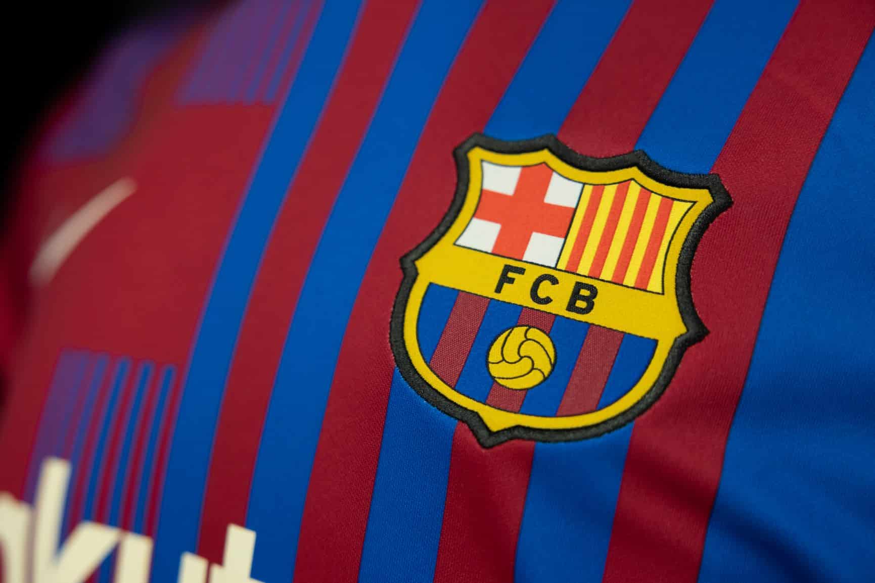 Barcelona FC Logo on Home Jersey on September 24,2021. Editorial credit: charnsitr / Shutterstock.com