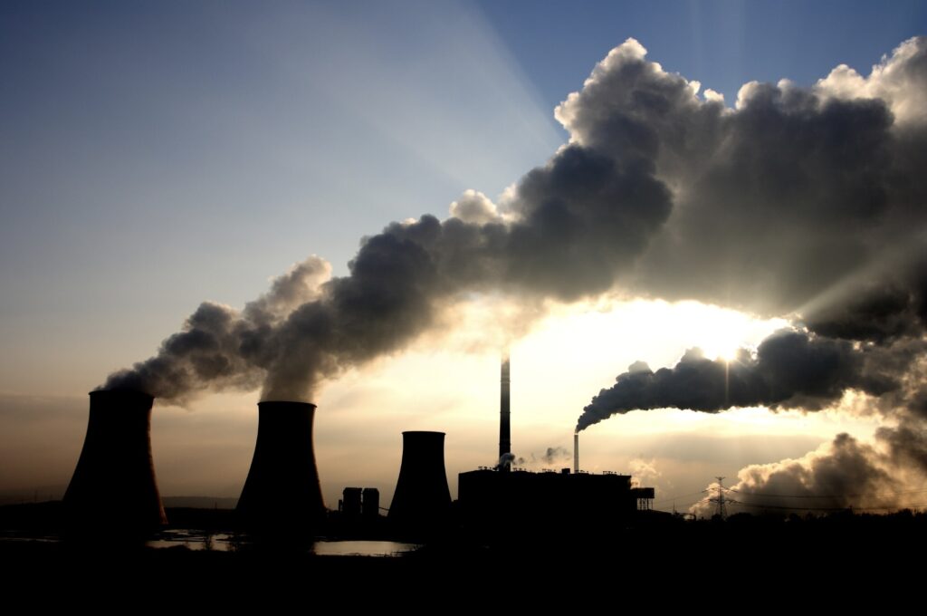 Coal-plant polluting the atmosphere