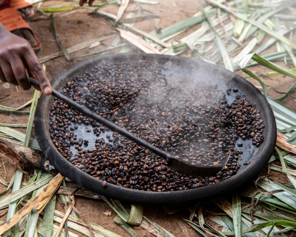 roasting coffee beans